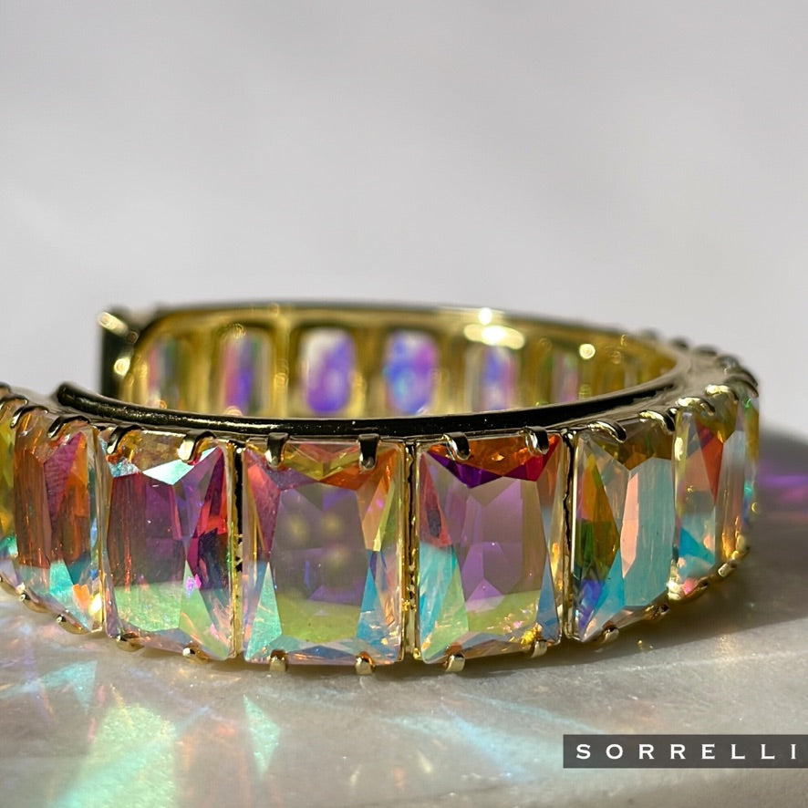 Julianna Emerald Cut Cuff Bracelet in Crystal AB by Sorrelli