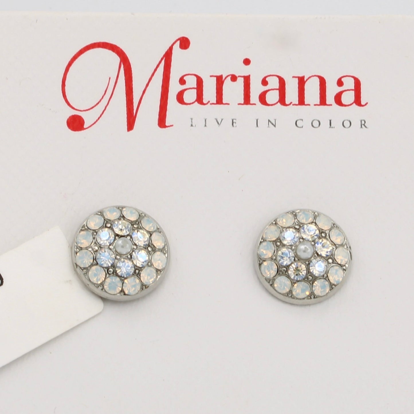 Ivory Collection Pave' Petite Round Post Earrings