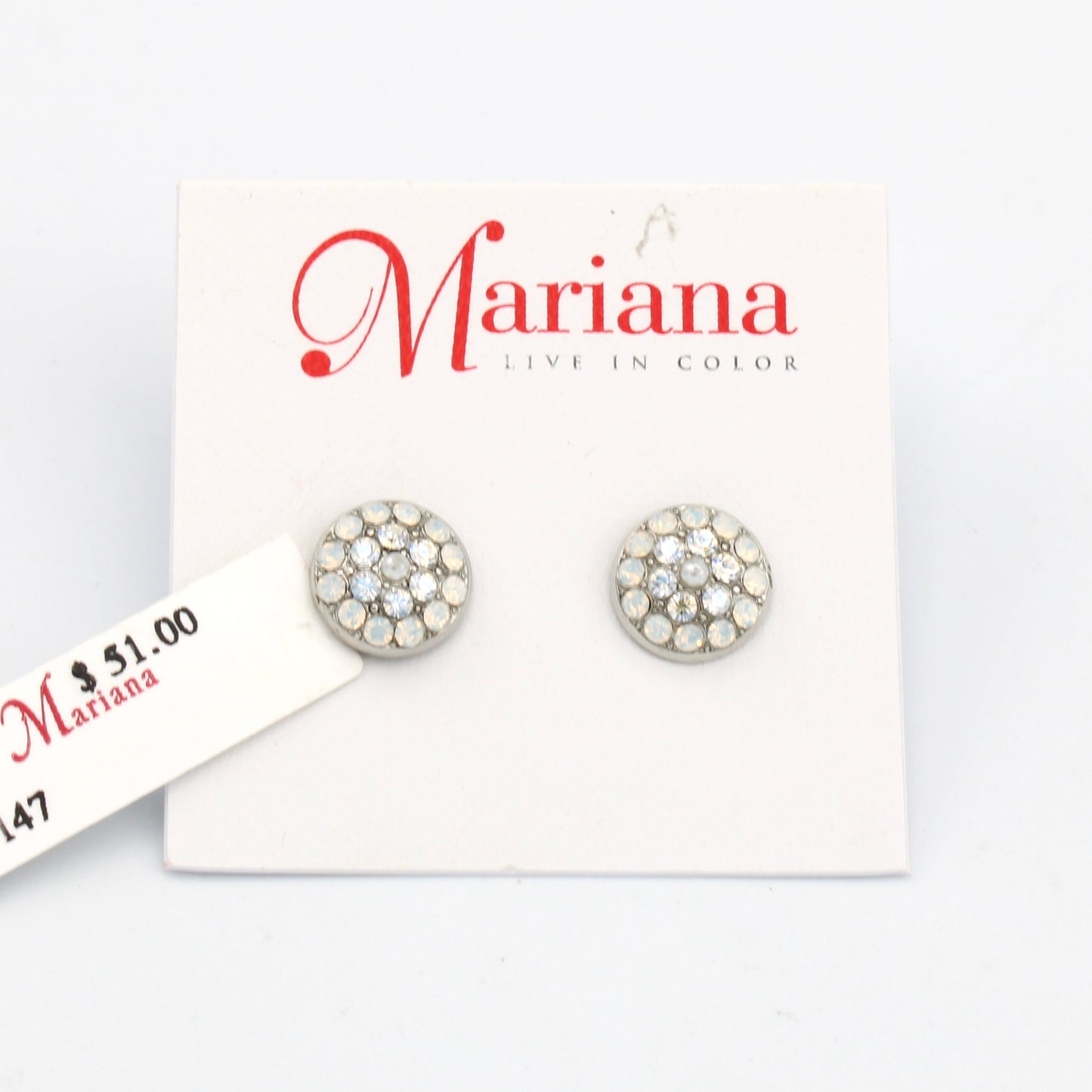 Ivory Collection Pave' Petite Round Post Earrings
