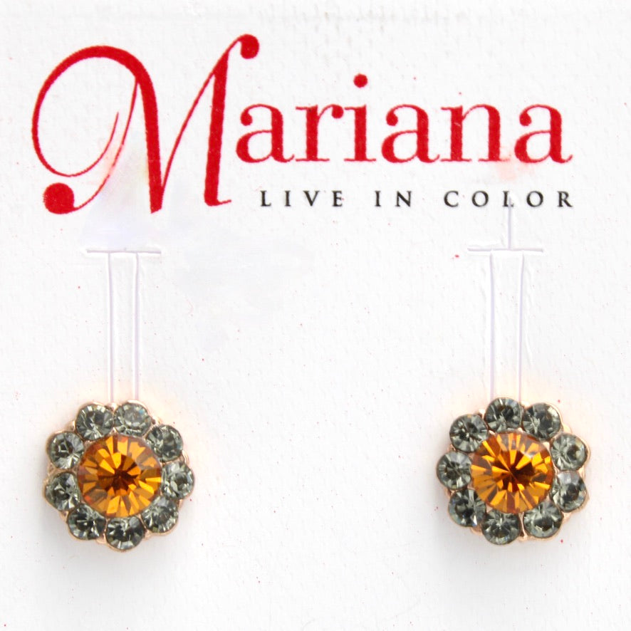Selene Collection Small Post Flower Earrings in Rose Gold - MaryTyke's