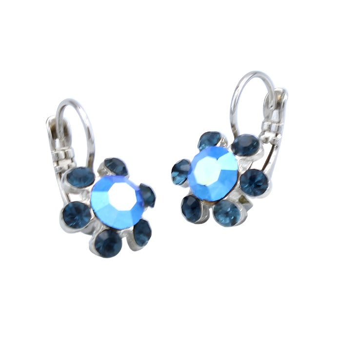 Montana and Sapphire AB Petite Flower Earrings