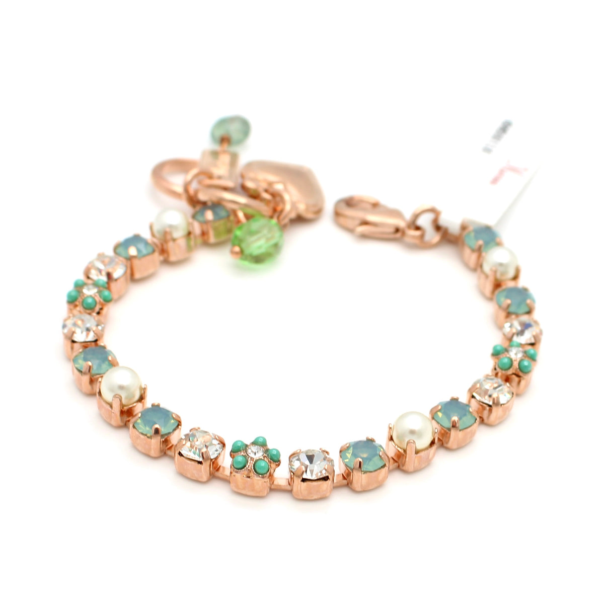 Malibu Mint Small Flower Bracelet in Rose Gold