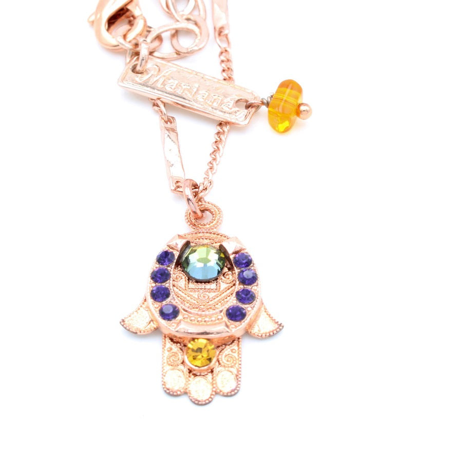 Holiday Lights Collection Hamsa Pendant Necklace - MaryTyke's