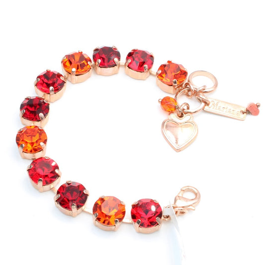 Siam, Light Siam and Hyacinth Large Everyday Bracelet in Rose Gold