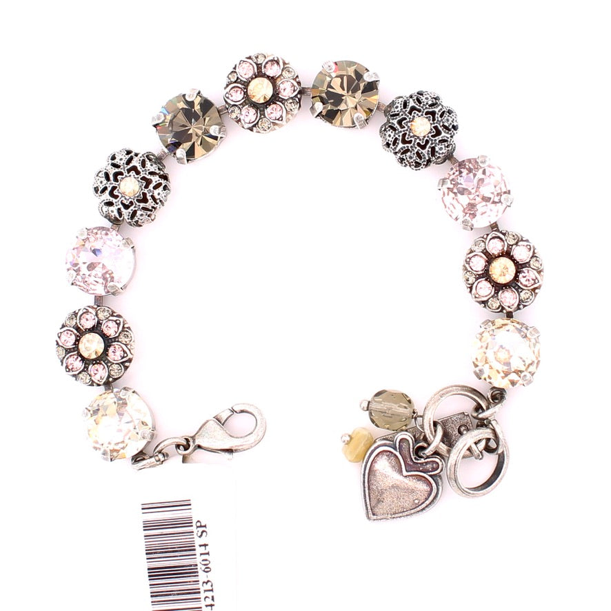 Champagne Kisses Large Embellished Bracelet in Antique Silver
