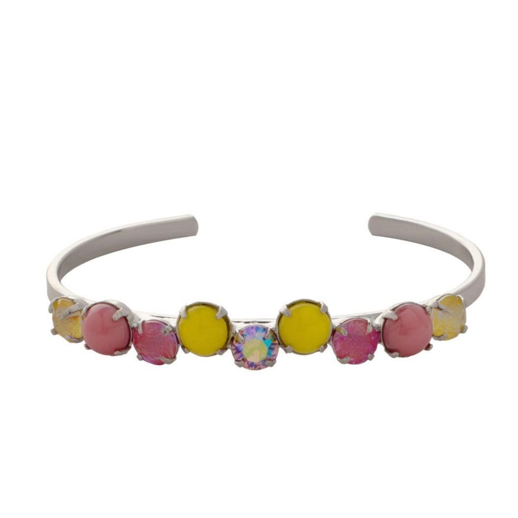 Pink Pineapple Medium Crystal Cuff Bracelet by Sorrelli - MaryTyke's