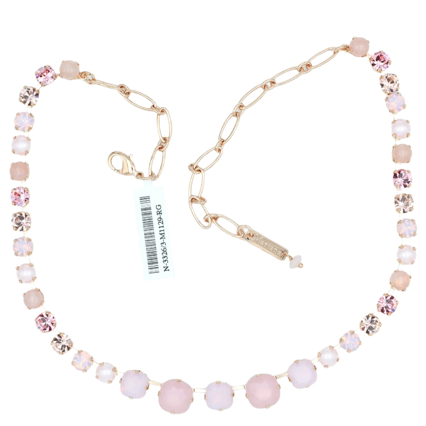 Love Collection Graduated Crystal Necklace in Rose Gold
