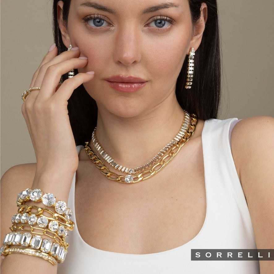 Bianca Choker Tennis Necklace Clear Crystals - Gold