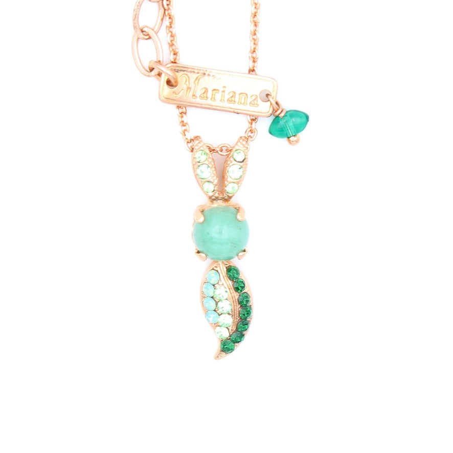 Ivy Collection Leaf Pendant Necklace in Rose Gold - MaryTyke's