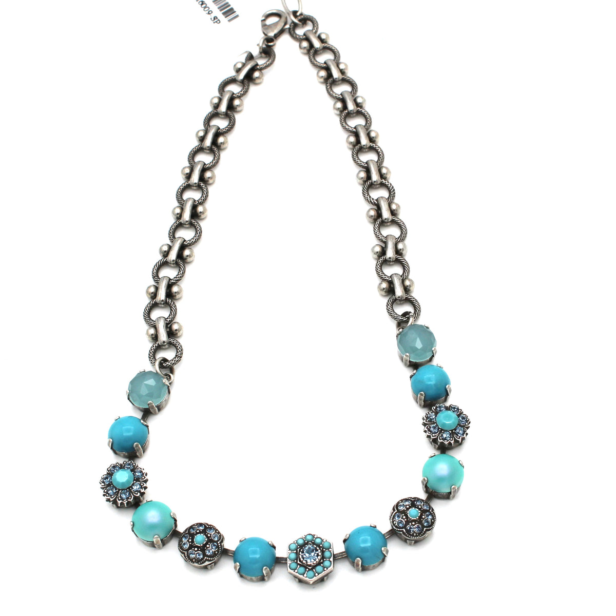 Crystal Blue Large Cluster Necklace