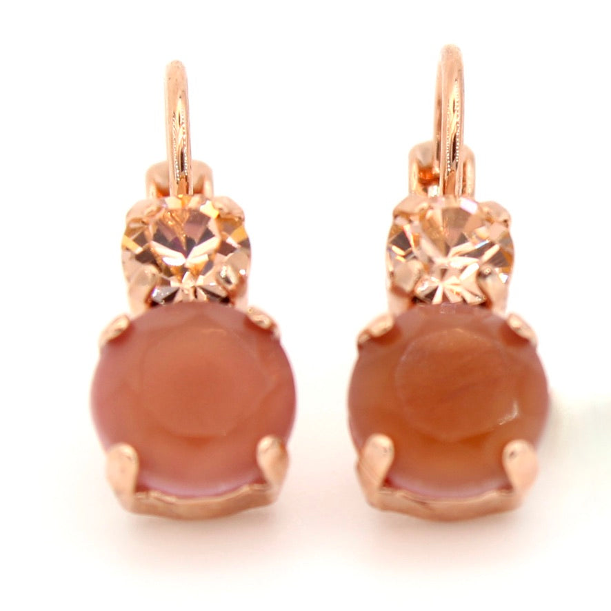 Amaretto Collection Medium Double Stone Earrings in Rose Gold
