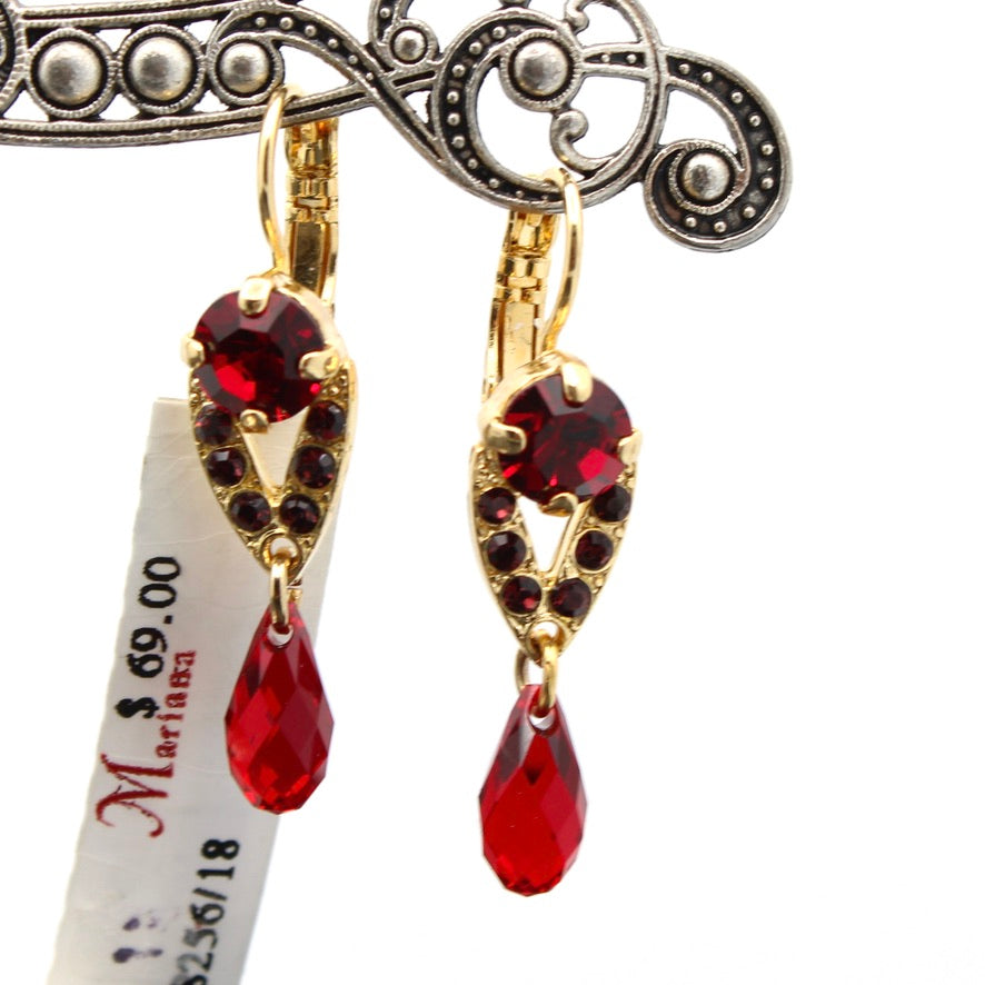 Cranberry Crush Collection Medium Embellished Drop Earrings in Gold