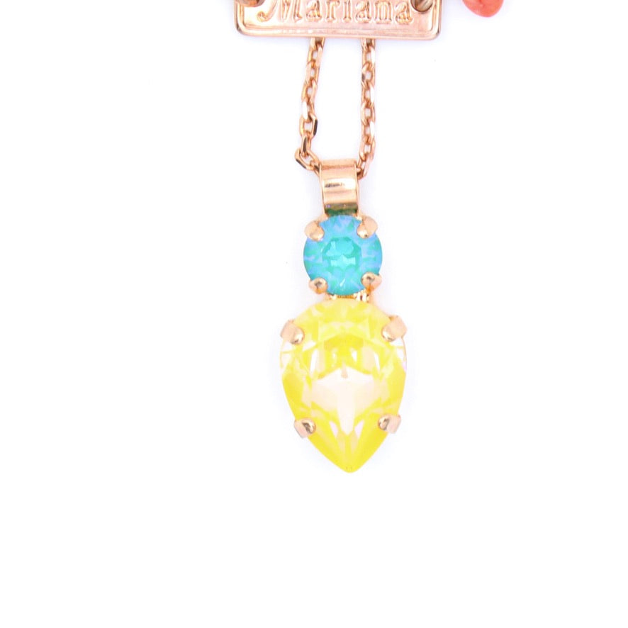 Poppy Collection Pear Pendant Necklace in Rose Gold - MaryTyke's