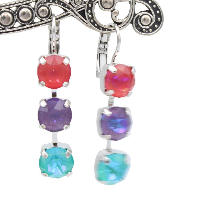 Candy Collection Medium Triple Stone Earrings
