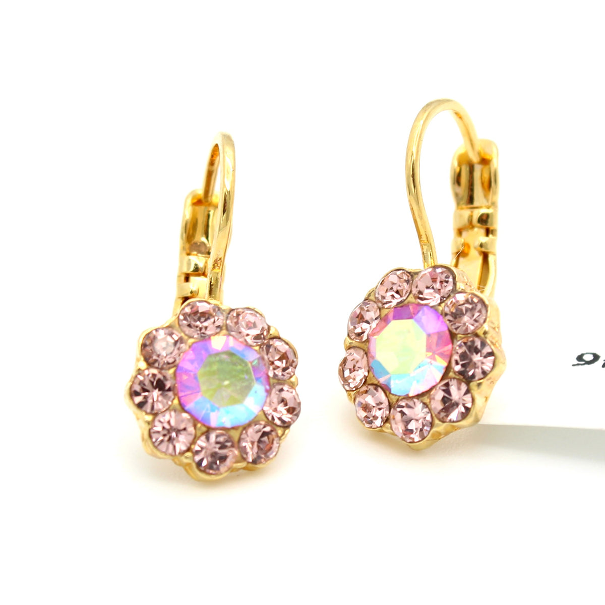 Flamingo Flower Earrings in Yellow Gold