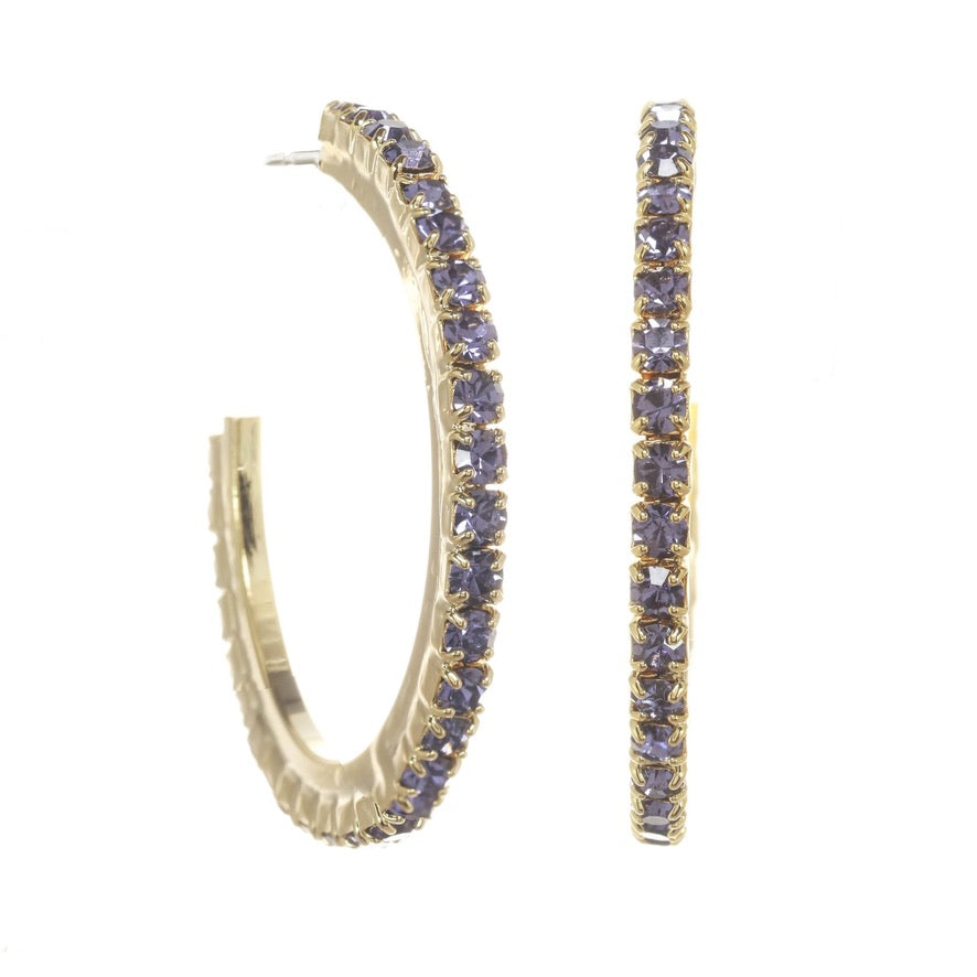 Slim Hoop Earrings in Tanzanite