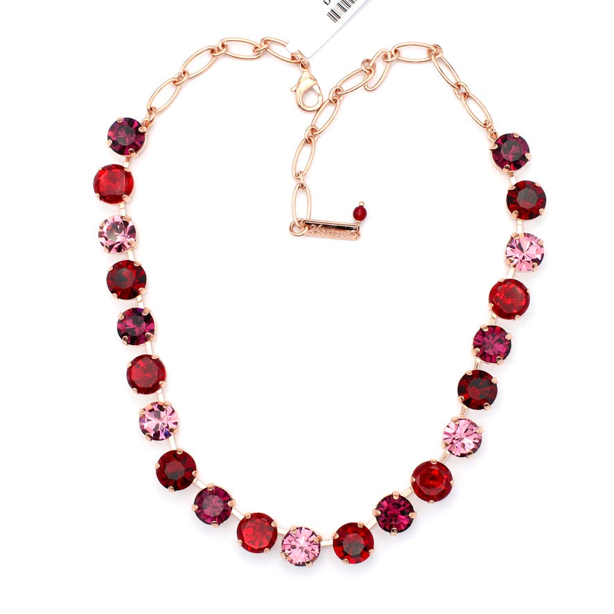 Cranberry Crush Collection Large Round Everyday Necklace in Rose Gold