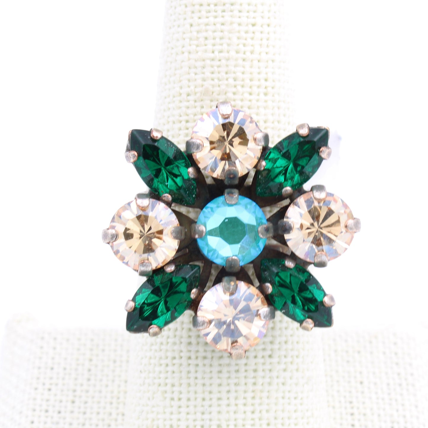 Circle of Life Collection Marquise and Round Adjustable Ring in Antique Silver - MaryTyke's