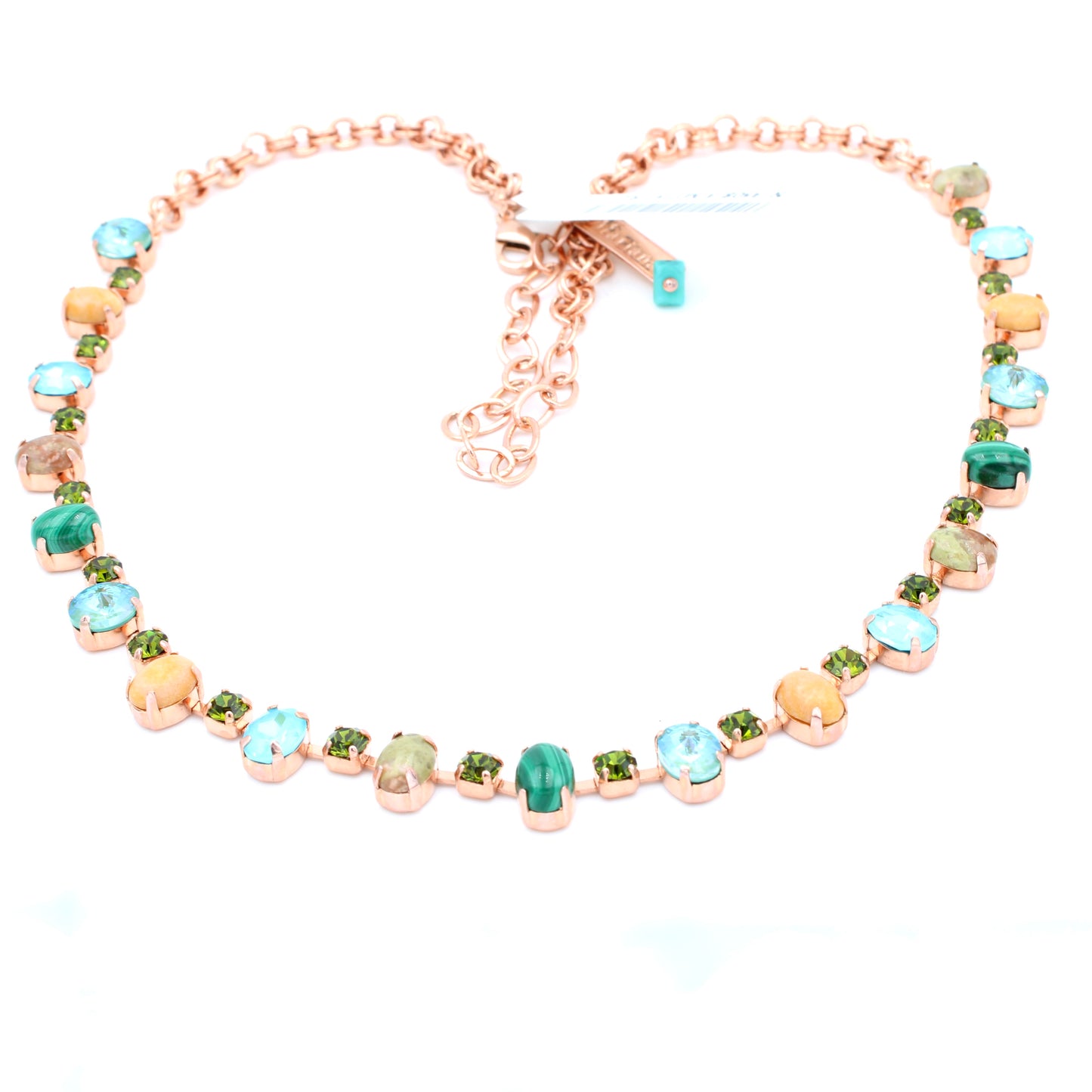 Pistachio Collection Oval And Round Necklace In Rose Gold - MaryTyke's