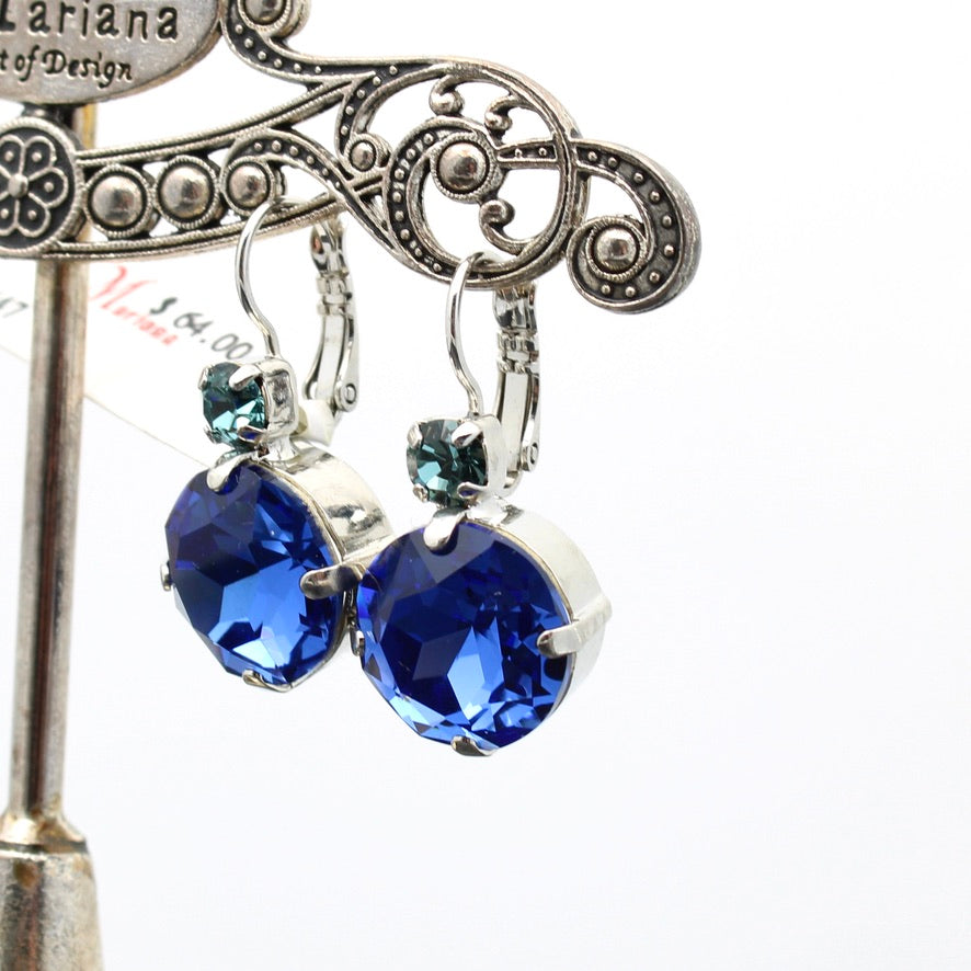 Countdown Gown 15MM Double Stone Lever back Earrings