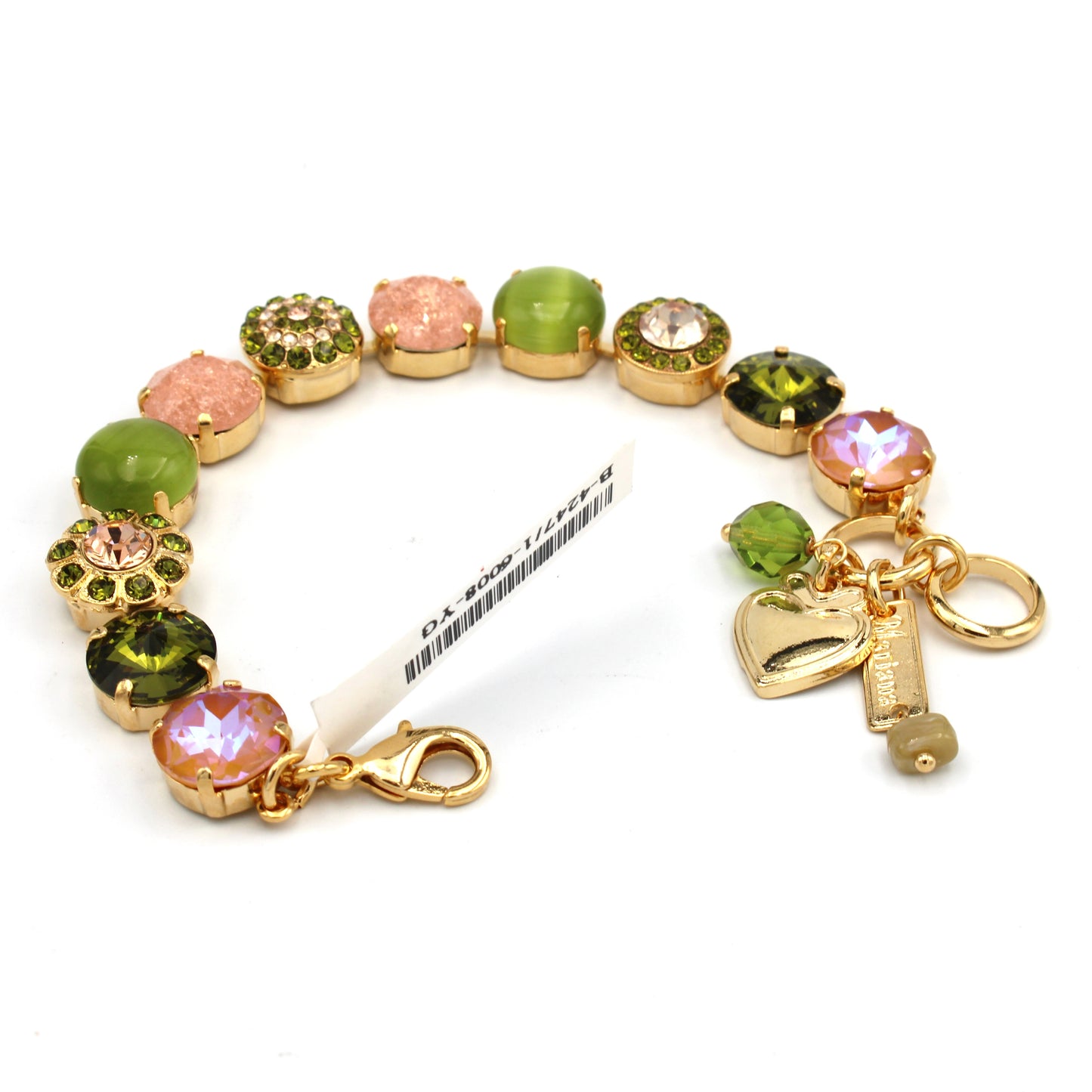 Olive Garnish Collection Large Pave' and Rosette Bracelet in Gold