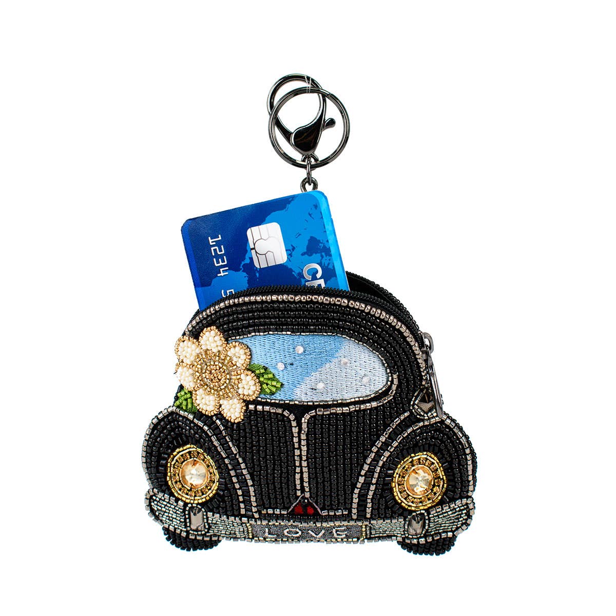 On the Road VW White Flower Coin Purse