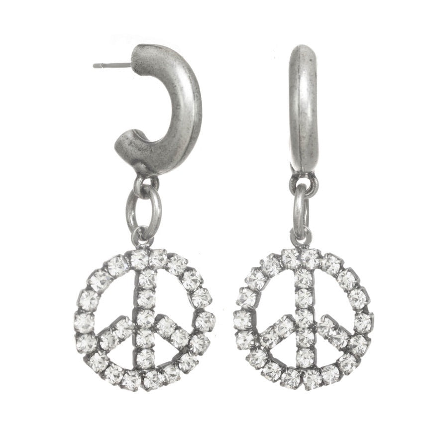 Peace Be With You Earrings in Silver