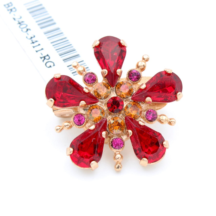Passion Fruit Flower Brooch in Rose Gold - MaryTyke's