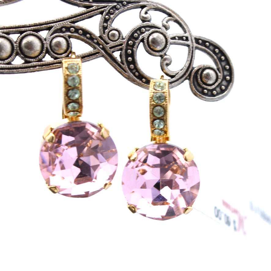 Parasol Collection Large Embellished Drop Earrings in Gold