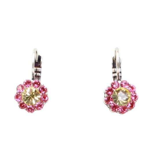 Spring Flowers Collection Medium Leverbacks in Silver - MaryTyke's