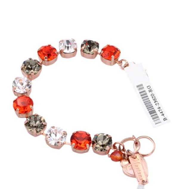 Clear, Hyacinth, and Silver Night Large Round Bracelet in Rose Gold