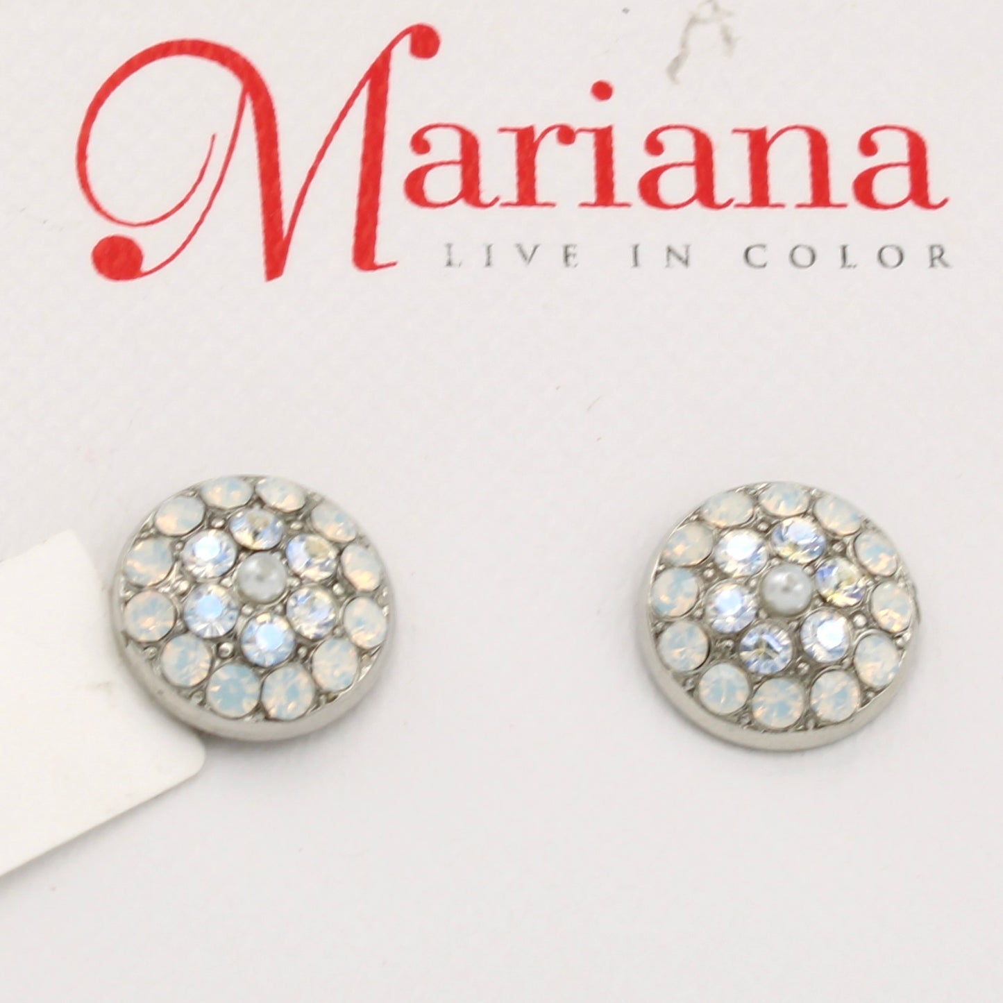 Ivory Collection Pave' Petite Round Post Earrings