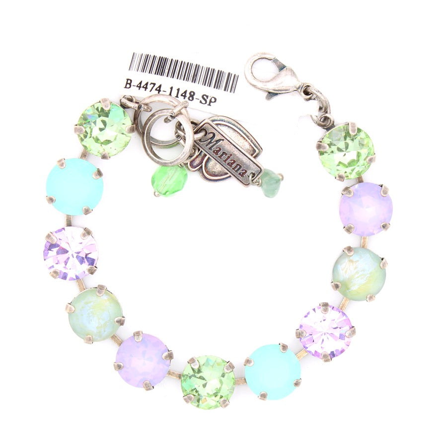 Mint Chip Collection Large Round Bracelet in Silver - MaryTyke's