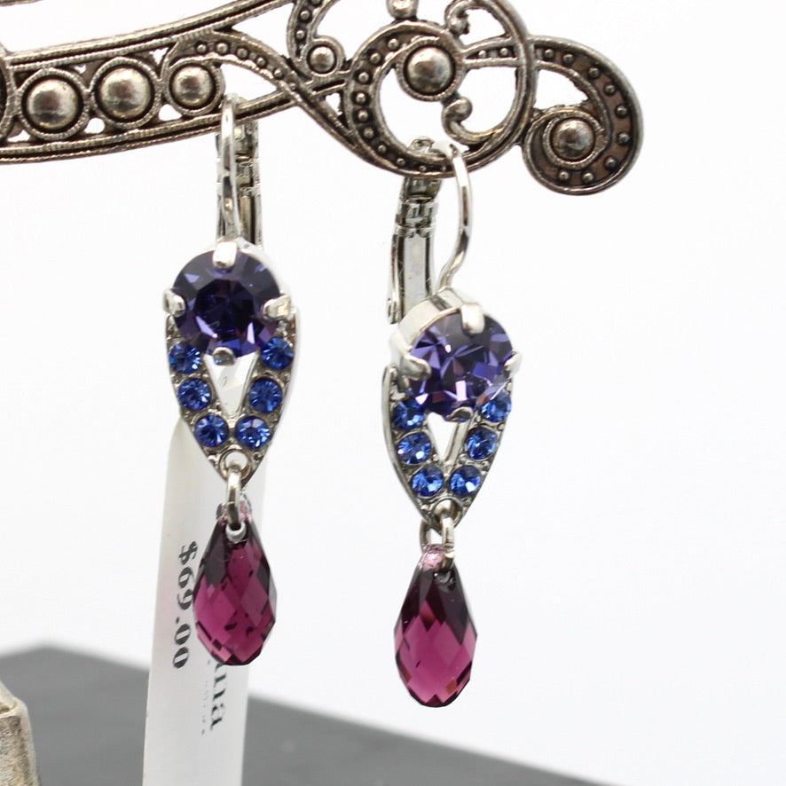 Happy Hour Collection Crystal Dangle Earrings in Rhodium