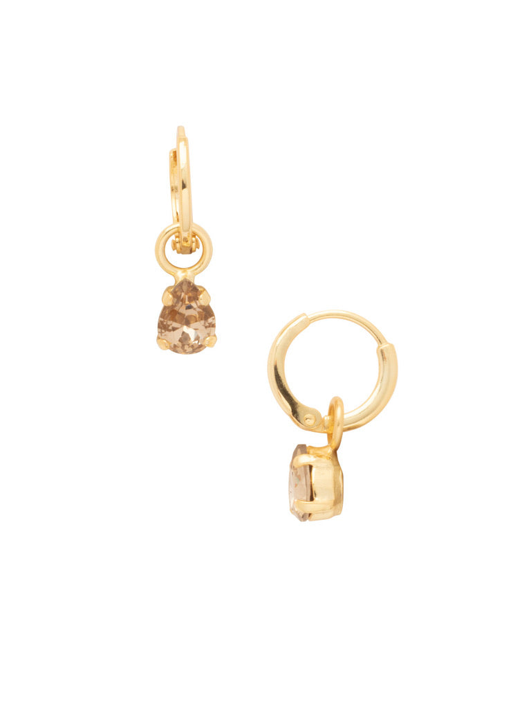 Petite Pear Huggie Hoop Earrings in Maple Syrup