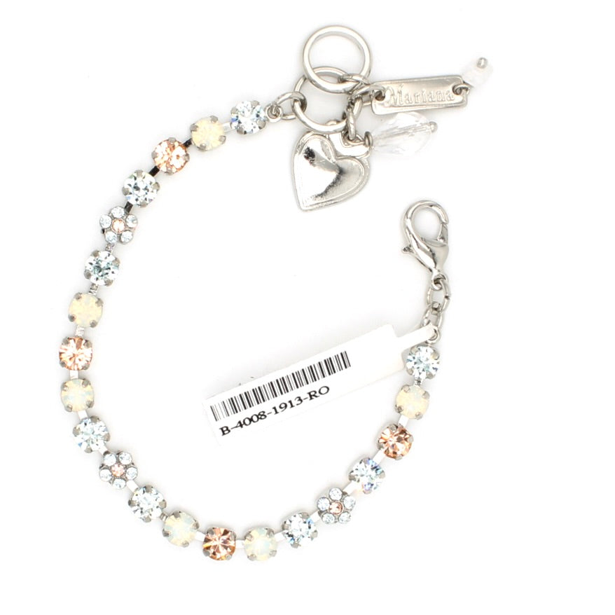 Sweet Pea Collection Petite Crystal Flower Bracelet in Rhodium