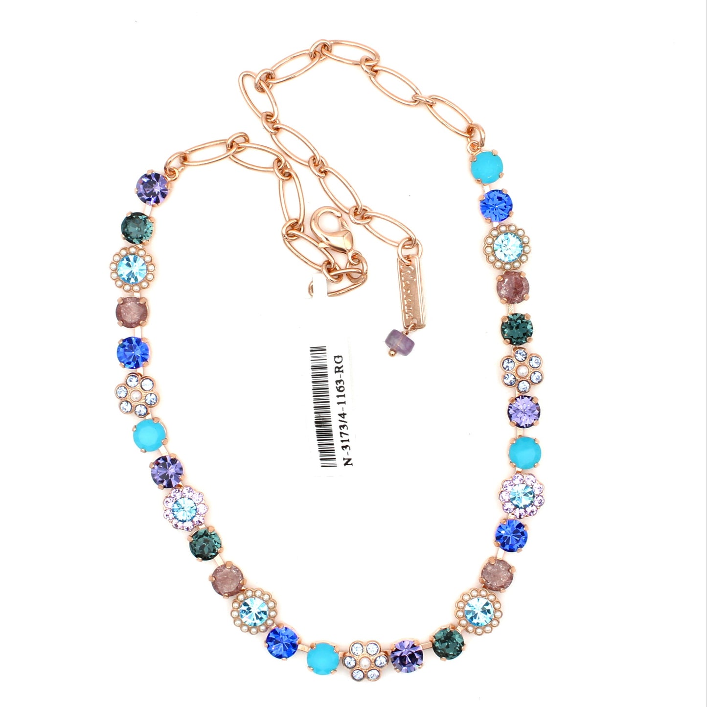 Electric Blue Collection Must-Have Blossom Necklace in Rose Gold - MaryTyke's