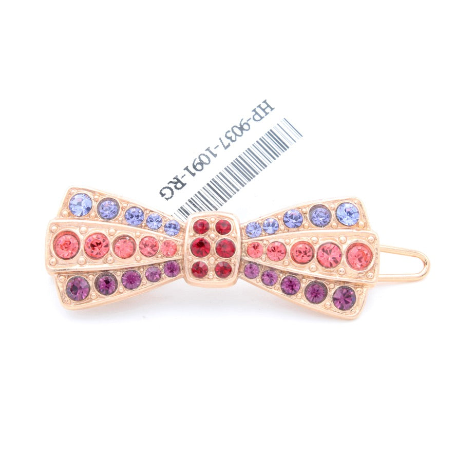 Xenia Collection Bow Shaped Barrette in Rose Gold - MaryTyke's