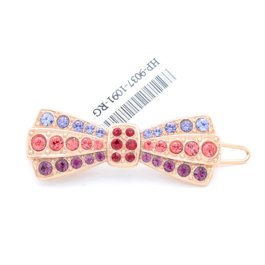Xenia Collection Bow Shaped Barrette in Rose Gold