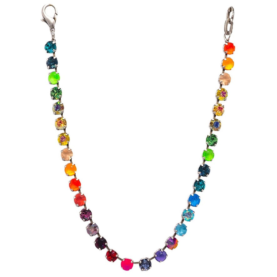 Oakland Necklace in Watermelon Rainbow in Silver Plating