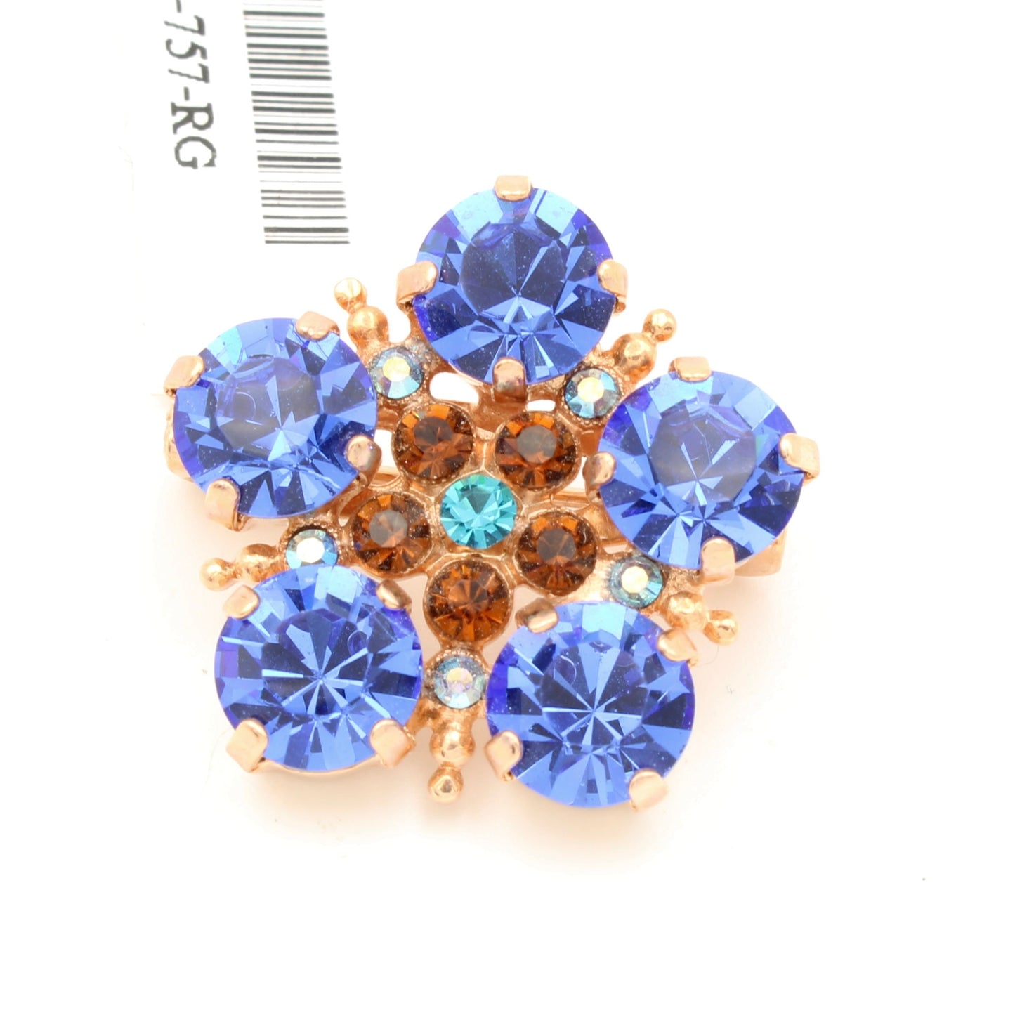 Sapphire Flower Brooch in Rose Gold - MaryTyke's