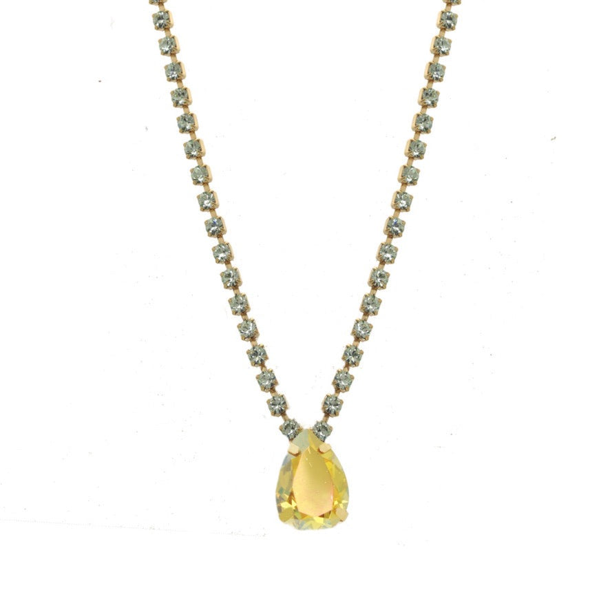 Milli Necklace in Chrysolite and Citrus Lime Brandy - MaryTyke's