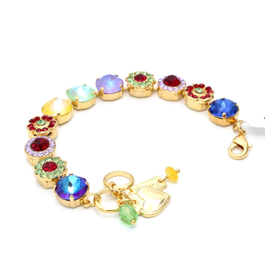 Polka Dot Bikini Large Rosette Rivoli Bracelet in Gold