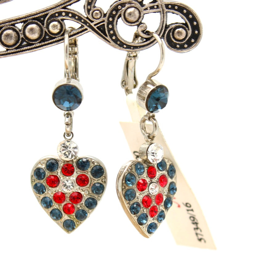 Americana Collection Dangle Heart Shaped Earrings