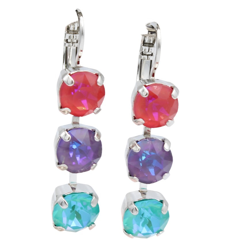 Candy Collection Medium Triple Stone Earrings