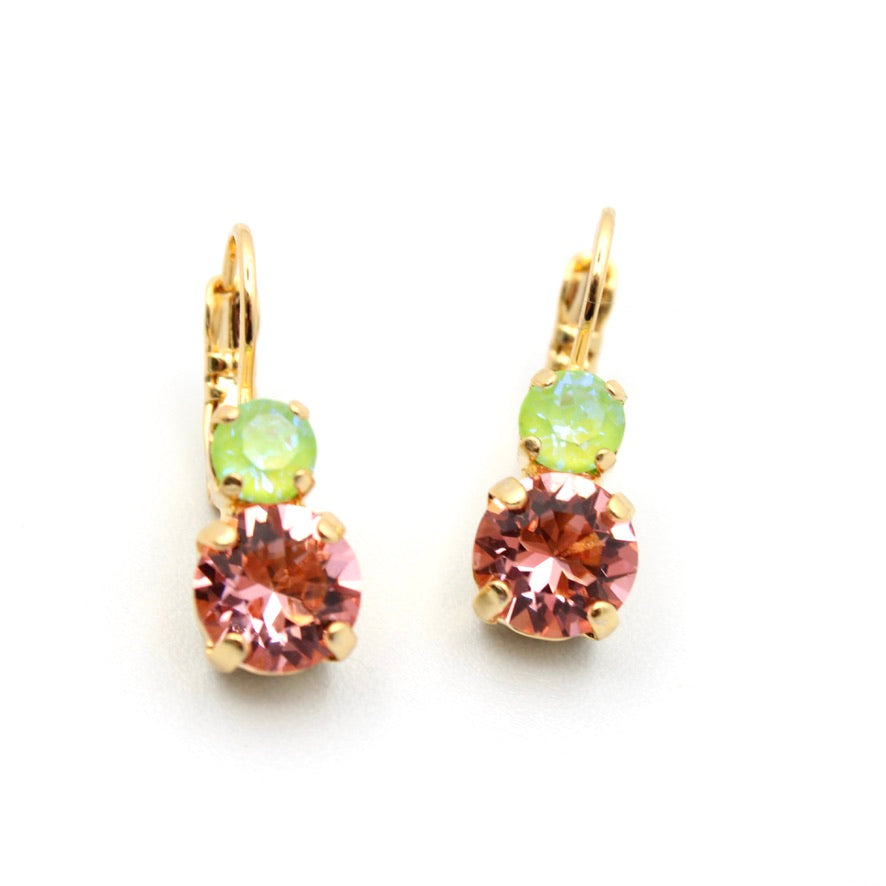 Parasol Collection Medium Double Stone Earrings in Gold