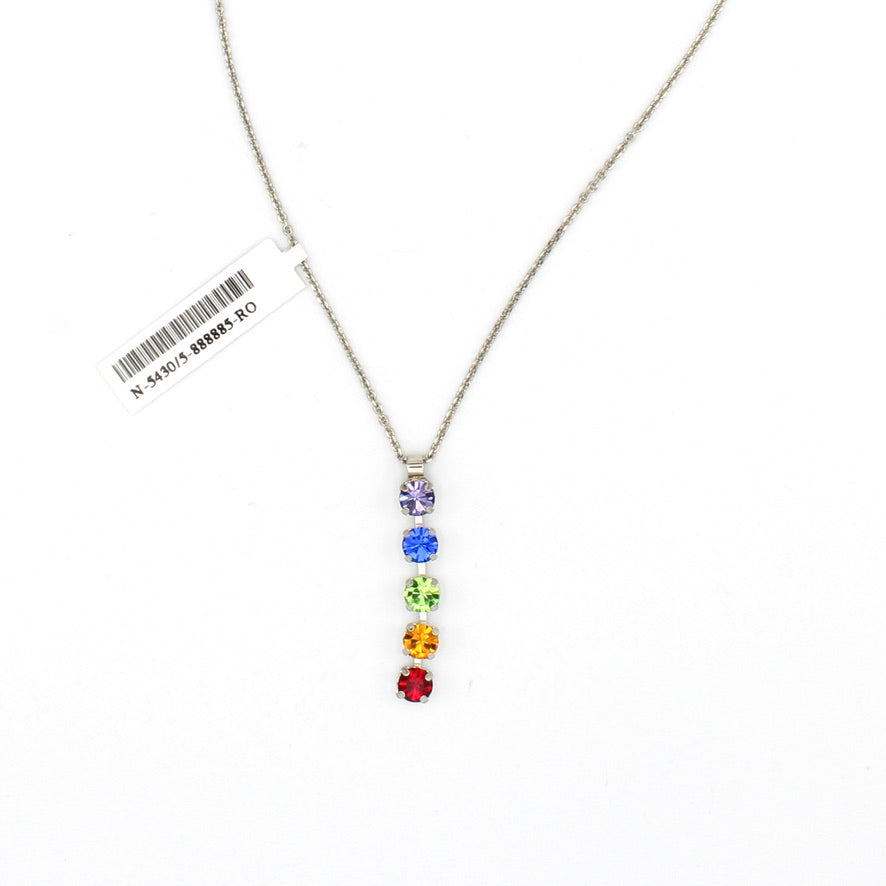 Multi Color 5 Stone Pendant Necklace by Mariana