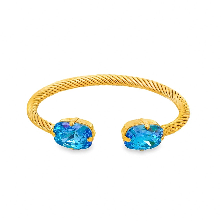 Charlotte Cuff in Aquamarine Glimmer -Rectangle by Tova