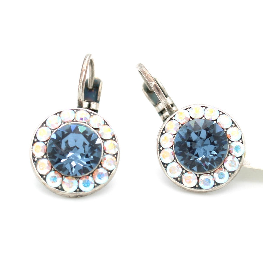 Montana Blue Large Halo Earrings in Rhodium