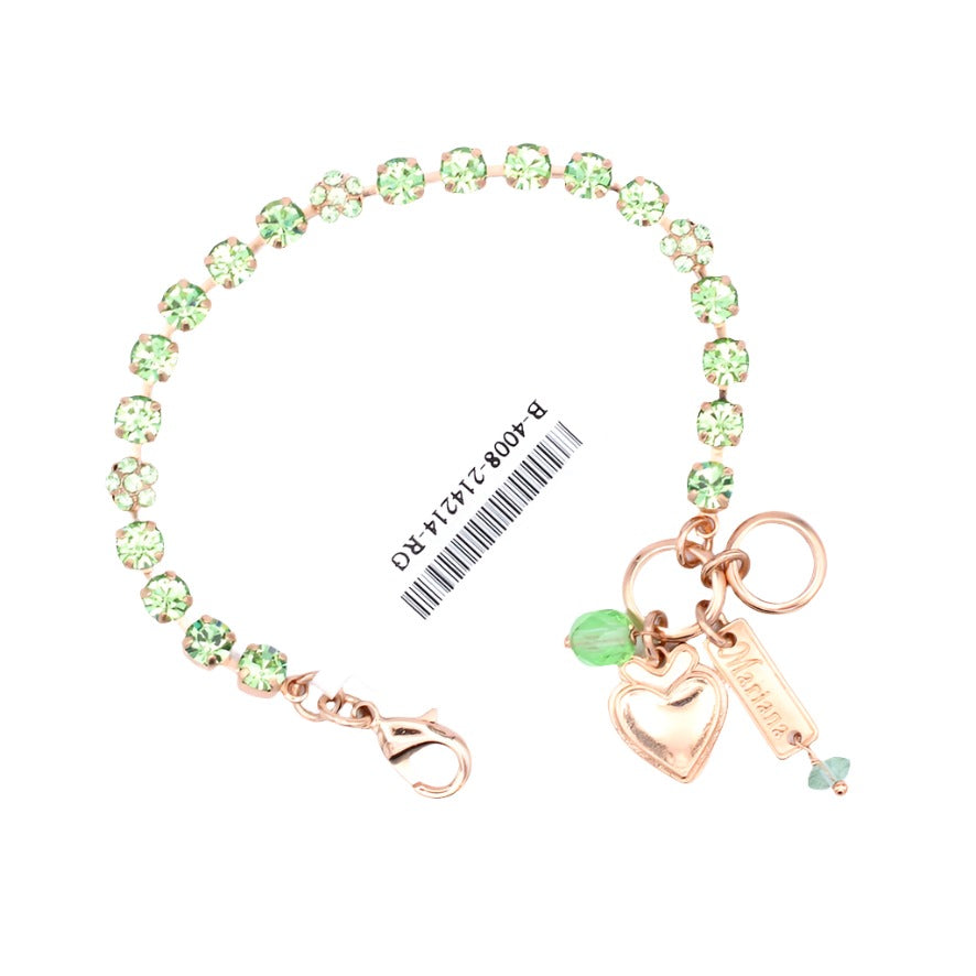 Peridot Petite Flower Bracelet in Rose Gold